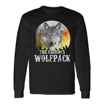 Bachelor Party Grooms Wolf Pack Long Sleeve T-Shirt | Mazezy