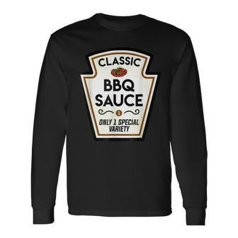 Barbecue Bbq Sauce Bottle Label Halloween Matching Costume Men Women Long Sleeve T-Shirt T-shirt Graphic Print - Thegiftio UK
