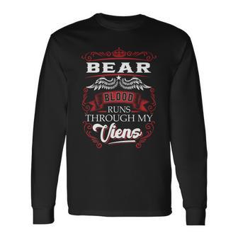 Bear Blood Runs Through My Veins Long Sleeve T-Shirt | Seseable UK