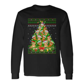 Bear Lover Xmas Lights Ugly Bear Christmas Tree Long Sleeve T-Shirt - Monsterry UK