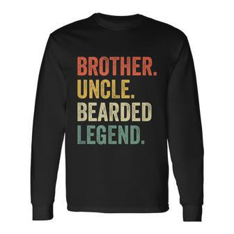 Bearded Brother Uncle Beard Legend Vintage Retro Long Sleeve T-Shirt - Monsterry AU