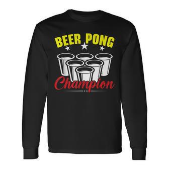 Beer Pong Champion Alkohol Trinkspiel Beer Pong Langarmshirts - Seseable