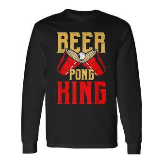 Beer Pong King Alkohol Trinkspiel Beer Pong V2 Langarmshirts - Seseable