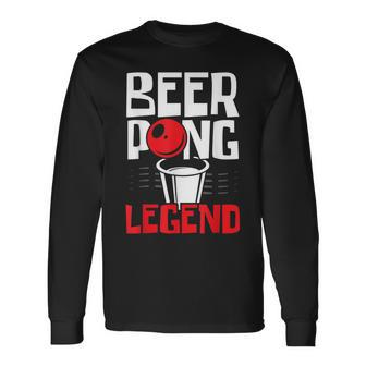 Beer Pong Legend Alkohol Trinkspiel Beer Pong V2 Langarmshirts - Seseable
