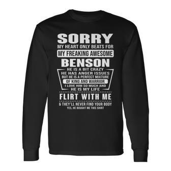 Benson Name Sorry My Heartly Beats For Benson Long Sleeve T-Shirt - Seseable