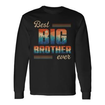 Best Big Brother Ever Men Retro Vintage Decoration Brother Long Sleeve T-Shirt - Seseable