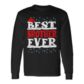 Best Brother Ever Christmas Lights Santa Xmas Men Women Long Sleeve T-Shirt T-shirt Graphic Print - Thegiftio UK