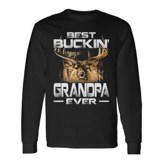 Best Buckin Grandpa Ever Deer Hunting Bucking Father V2 Long Sleeve T-Shirt - Seseable