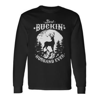 Best Buckin Husband Ever Deer Hunting Fathers Day Long Sleeve T-Shirt T-Shirt | Mazezy