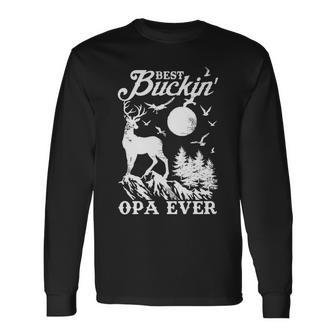 Best Buckin Opa Ever Deer Hunting Fathers Day Long Sleeve T-Shirt T-Shirt | Mazezy