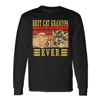 Best Cat Grandpa Ever Katzen Opa Vatertag Geburtstag Katze Langarmshirts - Seseable