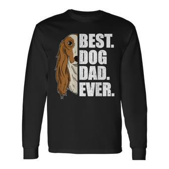 Best Dog Dad Ever Saluki Dad Fathers Day Long Sleeve T-Shirt T-Shirt | Mazezy