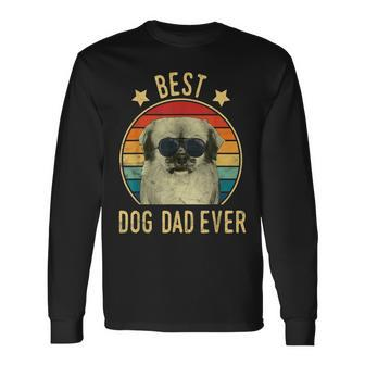 Best Dog Dad Ever Tibetan Spaniel Fathers Day Long Sleeve T-Shirt T-Shirt | Mazezy