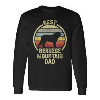 Best Dog Father Dad Vintage Berner Bernese Mountain Long Sleeve T-Shirt - Seseable