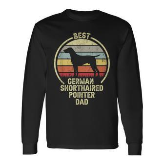 Best Dog Father Dad Vintage Gsp German Shorthaired Pointer Long Sleeve T-Shirt - Seseable