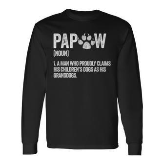 Best Dog Grandpa Ever Papaw Apparel Retro Grand Paw Long Sleeve T-Shirt - Seseable
