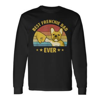 Best Frenchie Dad Ever Vintage French Bulldog Puppy Lover V2 Long Sleeve T-Shirt - Seseable
