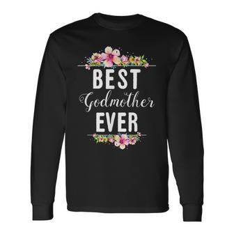 Best Godmother Ever Floral Matching Long Sleeve T-Shirt | Seseable UK
