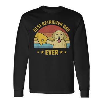 Best Golden Retriever Dad Ever Vintage Puppy Lover Long Sleeve T-Shirt - Seseable