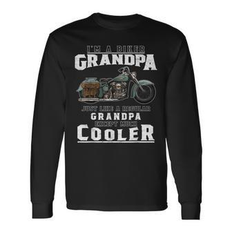 Best Grandpa Biker Motorcycle For Grandfather Long Sleeve T-Shirt T-Shirt | Mazezy