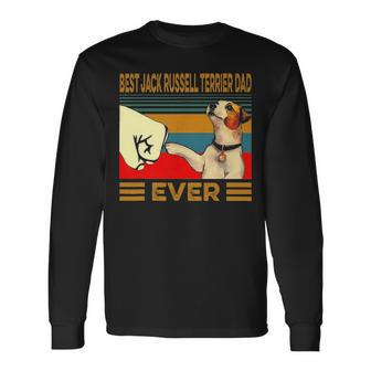 Best Jack Russell Terrier Dad Ever Retro Vintage Long Sleeve T-Shirt - Seseable