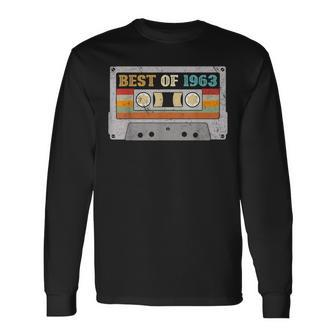 Best Of 1963 Vintage 1963 60Th Birthday Gifts Cassette Tape Men Women Long Sleeve T-shirt Graphic Print Unisex - Seseable