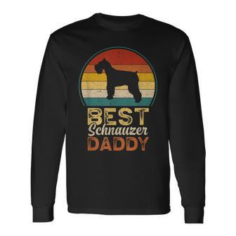 Best Schnauzer Daddy Fathers Day Mini Schnauzer Dad Long Sleeve T-Shirt - Thegiftio UK