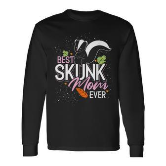 Best Skunk Mom Ever Skunk Men Women Long Sleeve T-shirt Graphic Print Unisex - Seseable