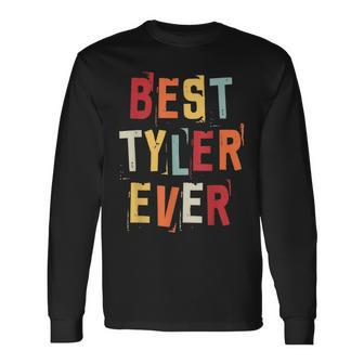 Best Tyler Ever Popular Retro Birth Names Tyler Costume Long Sleeve T-Shirt - Seseable