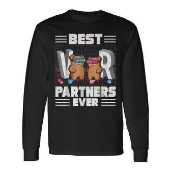 Best Vr Partners Ever Virtual Reality Vr Bear Lover Couples Men Women Long Sleeve T-shirt Graphic Print Unisex - Seseable