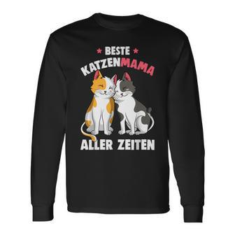 Beste Katzen Mama Aller Zeiten Katzenmama Katze Damen Langarmshirts - Seseable