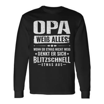 Bester Opa Großvater Der Welt Opa Weiß Alles Langarmshirts - Seseable