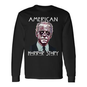 Biden Horror American Zombie Story Halloween Men Women Long Sleeve T-Shirt T-shirt Graphic Print - Thegiftio UK