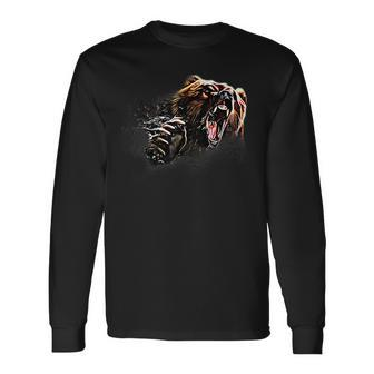 Big Alaska Grizzly Bear Clothing & Apparel Grizzly Bear Long Sleeve T-Shirt | Mazezy