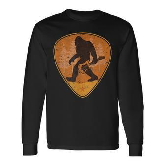 Bigfoot Guitar Sasquatch Yeti Guitarist Music Long Sleeve T-Shirt T-Shirt | Mazezy