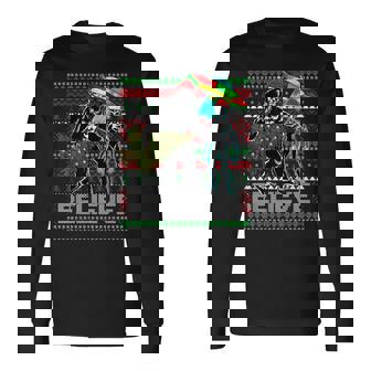 Bigfoot Ufo Alien Christmas Gift Alien Bigfoot Ugly Sweater Men Women Long Sleeve T-shirt Graphic Print Unisex - Seseable