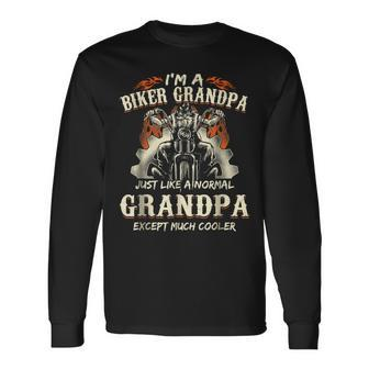 Im A Biker Grandpa Cool Fathers Day Shirt For Grandpa Long Sleeve T-Shirt T-Shirt | Mazezy