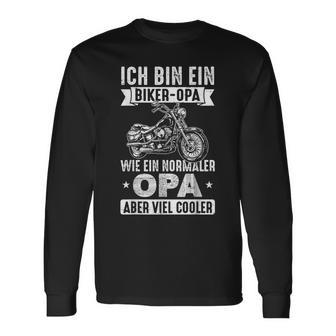 Biker-Opa Wie Normaler Opa Aber Viel Cooler Motorrad Langarmshirts - Seseable