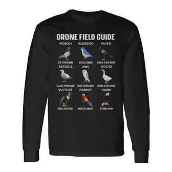 Birds Drone Field Guide They Aren’T Real Long Sleeve T-Shirt | Mazezy DE