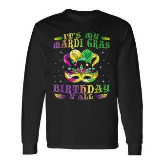 Birthday Idea Celebration Masquerade Costume Mardi Gras V3 Long Sleeve T-Shirt - Seseable
