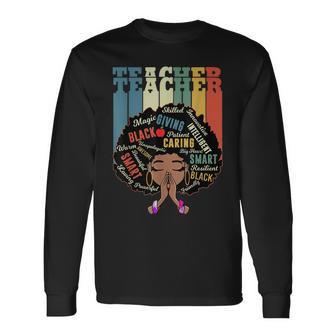 Black Teacher Educator Magic Africa Proud History Men Women Men Women Long Sleeve T-shirt Graphic Print Unisex - Seseable