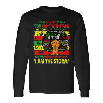 Black History Month Afro I Am The Storm African Pride Woman Long Sleeve T-Shirt - Seseable