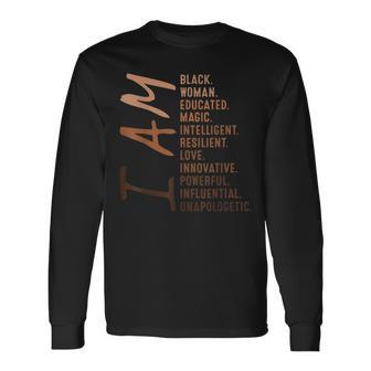 I Am Black Woman Educated Melanin Black History Month V5 Long Sleeve T-Shirt - Seseable