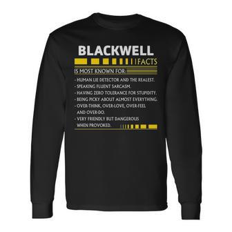 Blackwell Name Blackwell Facts Long Sleeve T-Shirt - Seseable