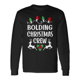 Bolding Name Christmas Crew Bolding Long Sleeve T-Shirt - Seseable