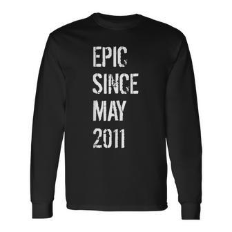 Born In May 2011 Birthday 8 Year Old Long Sleeve T-Shirt | Mazezy