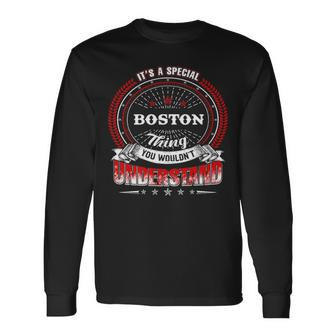 Boston Crest Boston Boston Clothing Boston Boston For The Boston Long Sleeve T-Shirt - Seseable