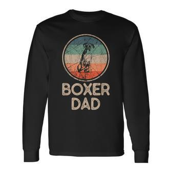 Boxer Dog Vintage Boxer Dad Long Sleeve T-Shirt - Seseable