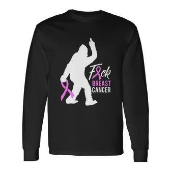 Breast Cancer Awareness Bigfoot Fight Breast Cancer Long Sleeve T-Shirt - Monsterry