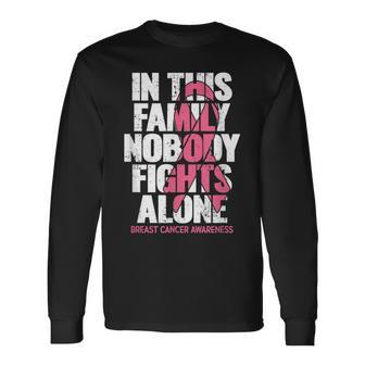Breast Cancer Support Vintage Breast Cancer Awareness Long Sleeve T-Shirt - Seseable